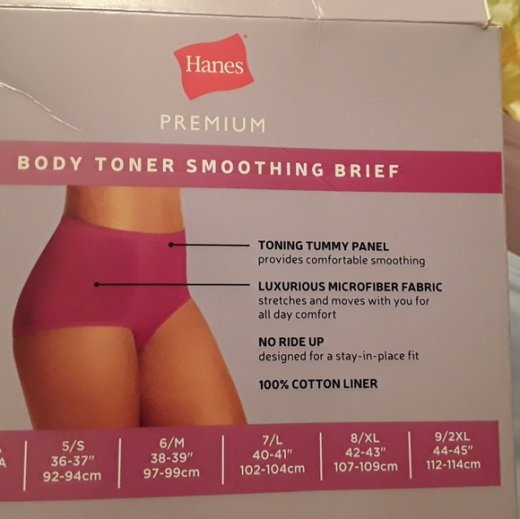 NEW, HANES PREMIUM BOBY TONER SMOOTHING BRIEFS 6M - Picture 3 of 8
